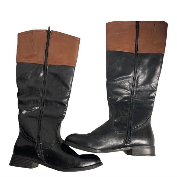 IT’S‎ OK, Women’s Riding Boots, Black & Brown, Size, 9M, All Man Made Materials - Picture 1 of 16